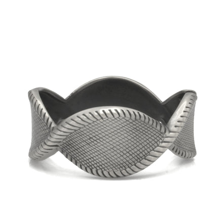 GOLD OXIDIZED TWISTED NET DESIGN HINGED BRACELET #FW-B9060S