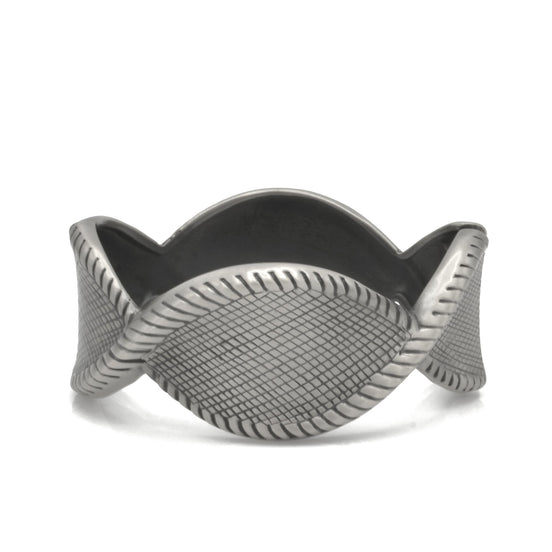 GOLD OXIDIZED TWISTED NET DESIGN HINGED BRACELET #FW-B9060S