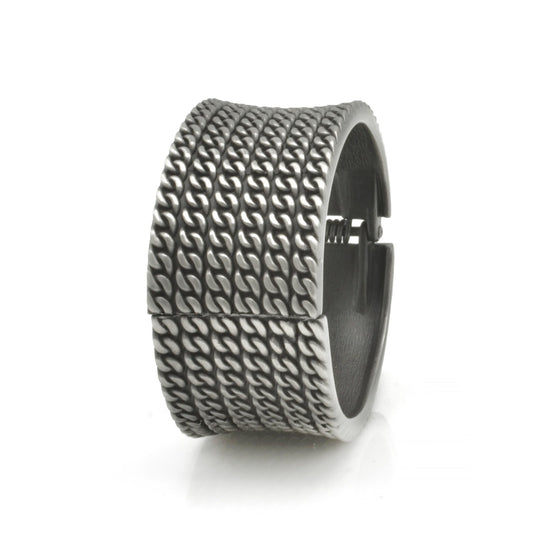 Silver Oxidized multi chain Hinged Bracelet #FW-B9061S