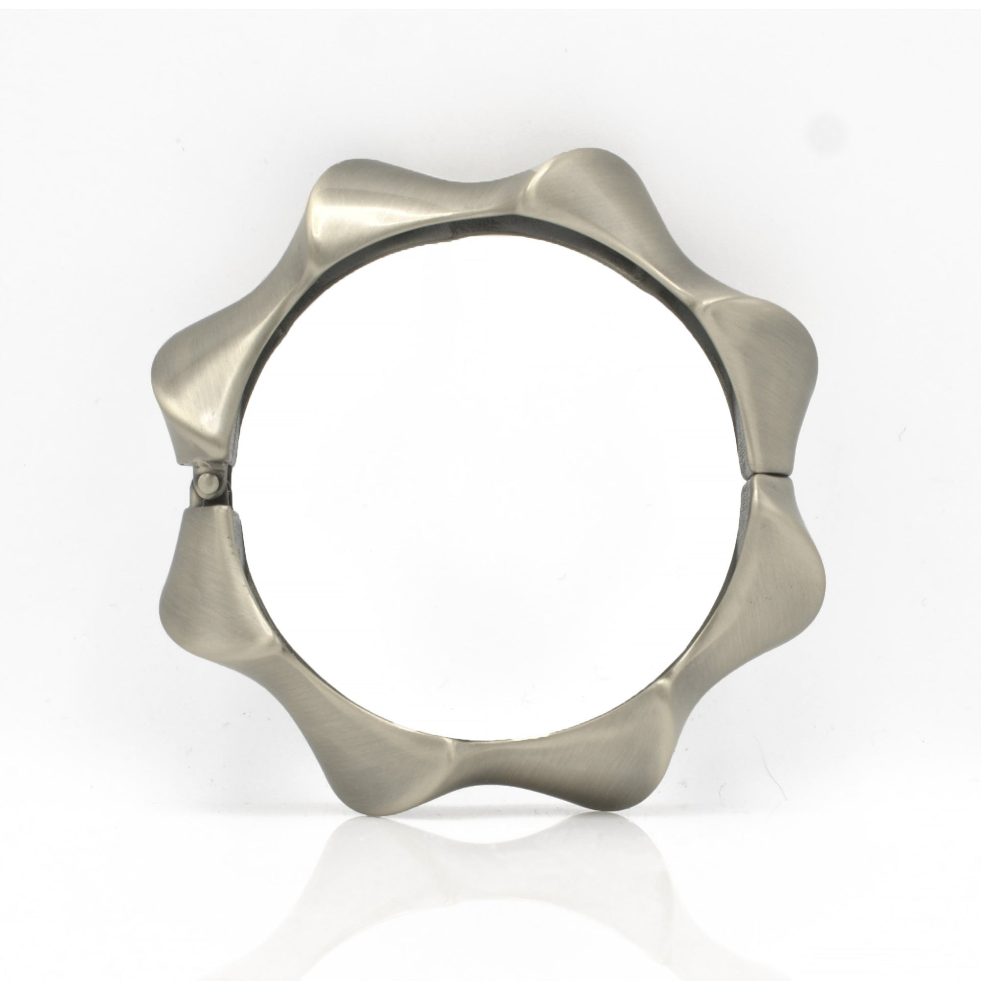 SILVER OXIDIZED MATTE FINISHED TWISTED HINGED BRACELET #FW-B9067S