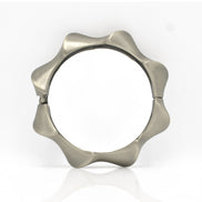 SILVER OXIDIZED MATTE FINISHED TWISTED HINGED BRACELET #FW-B9067S