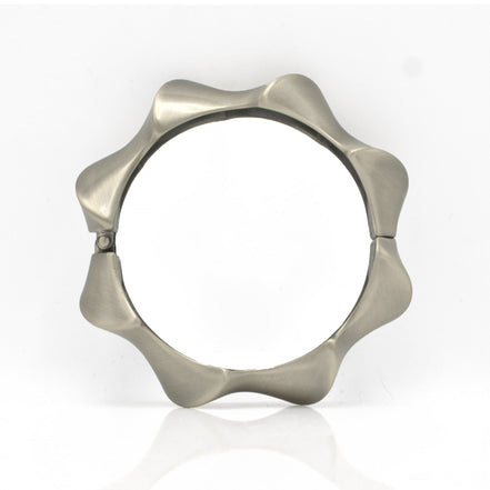 SILVER OXIDIZED MATTE FINISHED TWISTED HINGED BRACELET #FW-B9067S