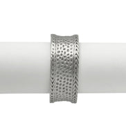 Silver Oxidized Matte Finished Hammered Hinged Bracelet #FW-B9071S
