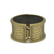 GOLD OXIDIZED MATTE FINISHED HAMMERED HINGED BRACELET #FW-B9081G