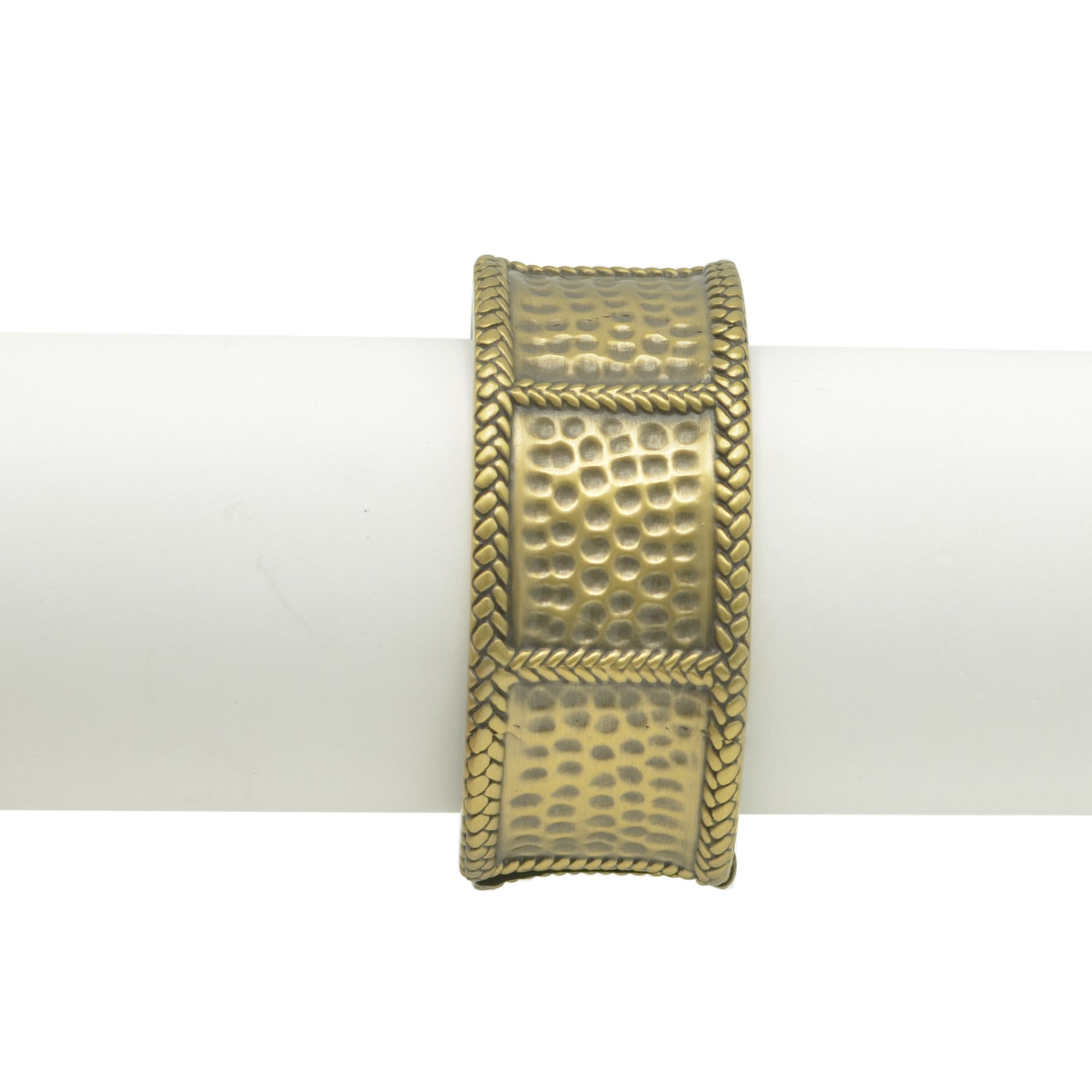 GOLD OXIDIZED MATTE FINISHED HAMMERED HINGED BRACELET #FW-B9081G