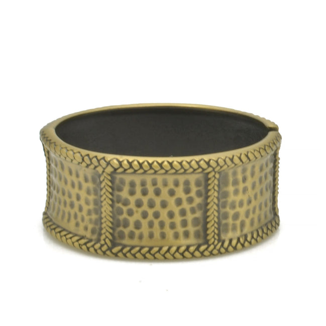 GOLD OXIDIZED MATTE FINISHED HAMMERED HINGED BRACELET #FW-B9081G