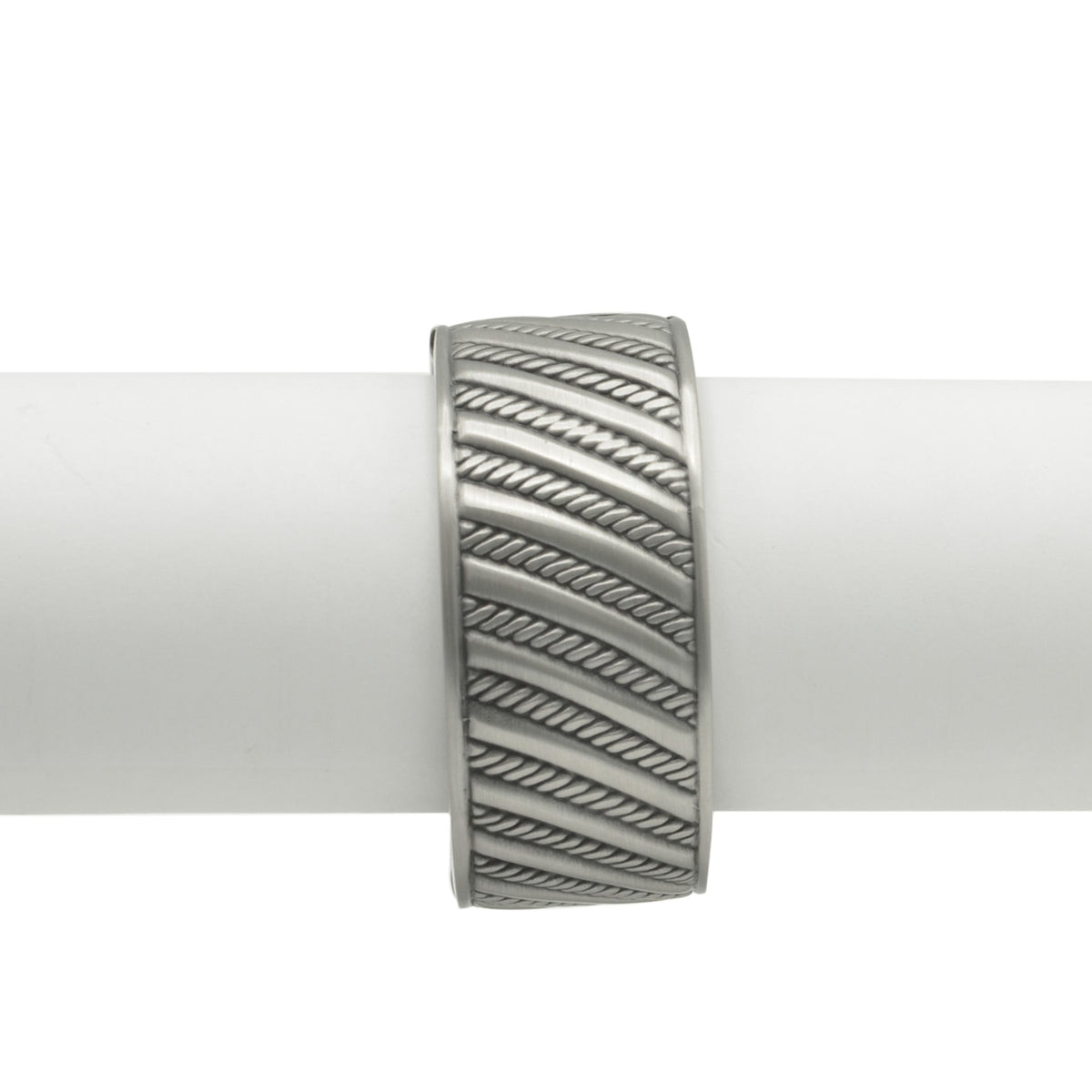 SILVER OXIDED ROPE HINGED BRACELET #FW-B9083S
