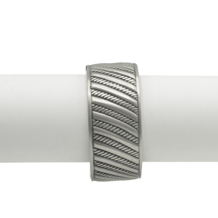 SILVER OXIDED ROPE HINGED BRACELET #FW-B9083S