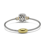 TWO TONE BLACK CRYSTAL CLASSIC CABLE BRACELET #93099BR-JET (FF11)