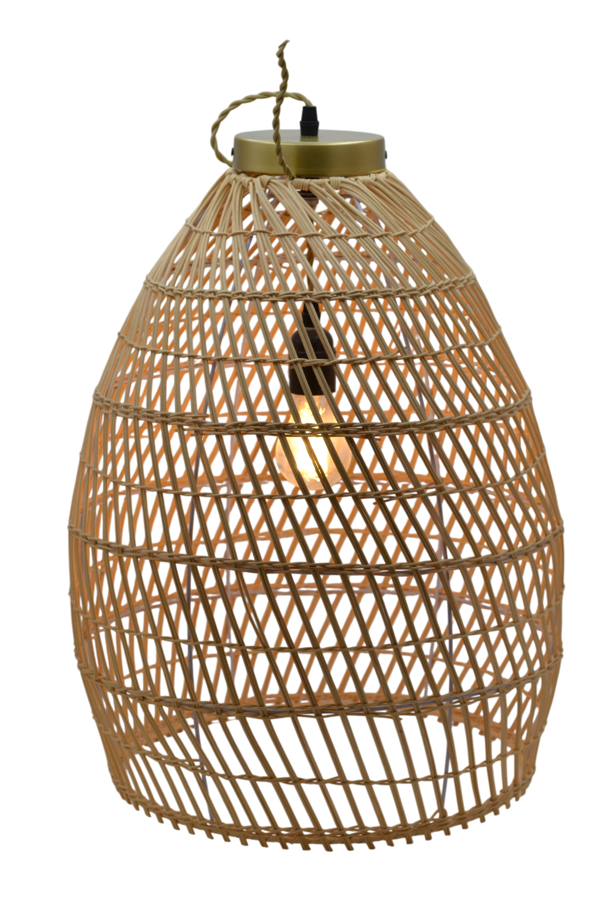 Bohemian Rattan Woven Pendant Light Classic Ceiling Lighting Fixture 22x16