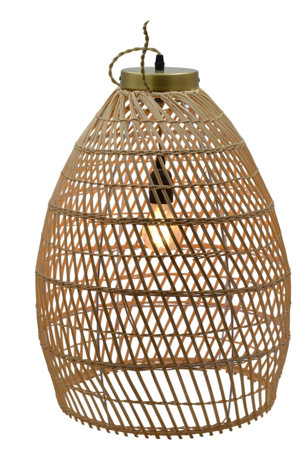 Bohemian Rattan Woven Pendant Light Classic Ceiling Lighting Fixture 22x16