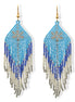 Blue White and Grey Bohemian Seed Bead Tassel Earrings#ER-1138(OF27)