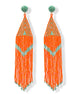 Orange and Turquoise Triangle Bohemian Seed Bead Long Tassel Earrings#ER-1148(ID19)