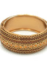 Orange Rhinestone and Brown Seed Beads Boho Style Hinged Bracelet #FW-VB06J0248-BROWN