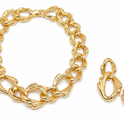Chunky Link Statement Necklace & Oversized Link Drop Earring Set – 16
