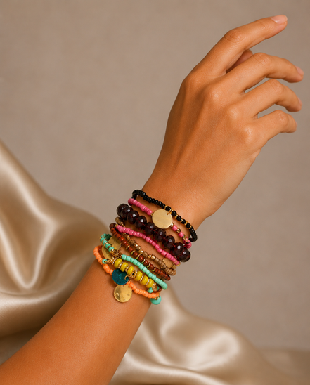MULTI ROW STRETCH BRACELET#FW1404337 (KF6)