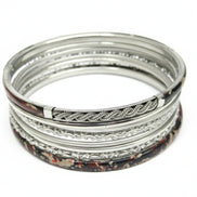 SILVER-MULTI ATRISTIC SET OF 8PCS SILVER BANGLES  #PB8794_S-MULTI (PH1)
