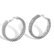 Rhodium Circle hoop earrings #HE49981_RHODIUM(AH16)