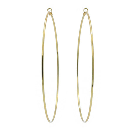 GOLD ROUND 4.75" INCH DIAMETER LARGE AND THIN HOOP EARRINGS#HNE90614GD(LH3)