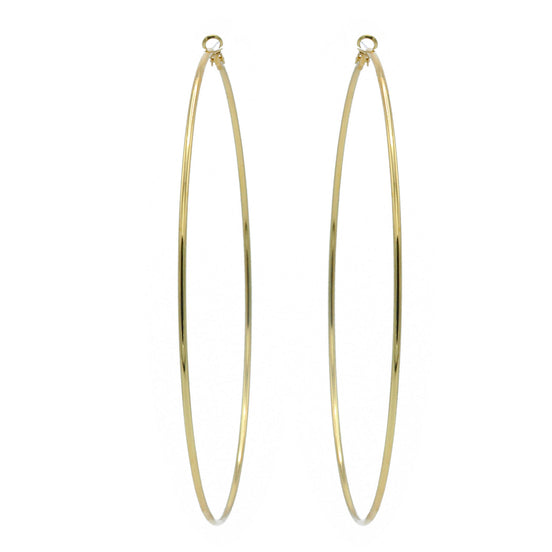 GOLD ROUND 4.75" INCH DIAMETER LARGE AND THIN HOOP EARRINGS#HNE90614GD(LH3)