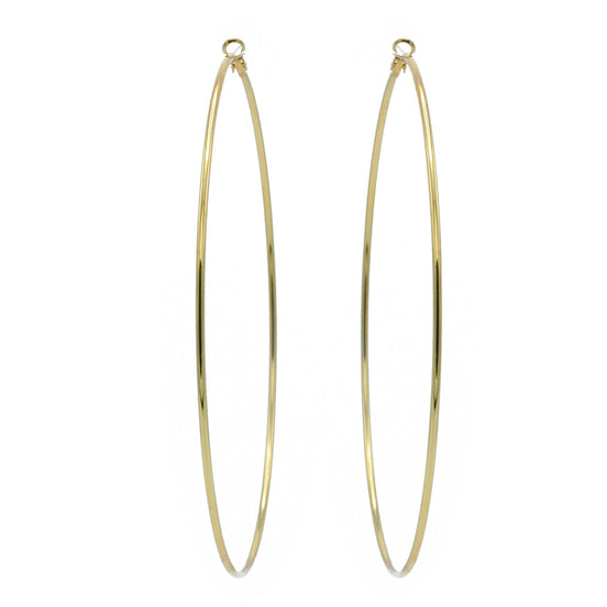 GOLD ROUND 4.75" INCH DIAMETER LARGE AND THIN HOOP EARRINGS#HNE90614GD(LH3)