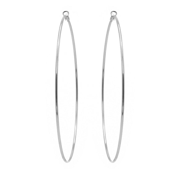 SILVER ROUND 4.75" INCH DIAMETER LARGE AND THIN HOOP EARRINGS#HNE90614SL(LG2)