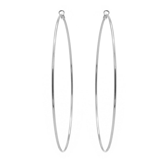 SILVER ROUND 4.75" INCH DIAMETER LARGE AND THIN HOOP EARRINGS#HNE90614SL(LG2)