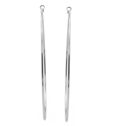 SILVER ROUND 4.75" INCH DIAMETER LARGE AND THIN HOOP EARRINGS#HNE90614SL(LG2)