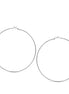 SILVER ROUND 4.75" INCH DIAMETER LARGE AND THIN HOOP EARRINGS#HNE90614SL(LG2)