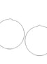 SILVER ROUND 4.75" INCH DIAMETER LARGE AND THIN HOOP EARRINGS#HNE90614SL(LG2)