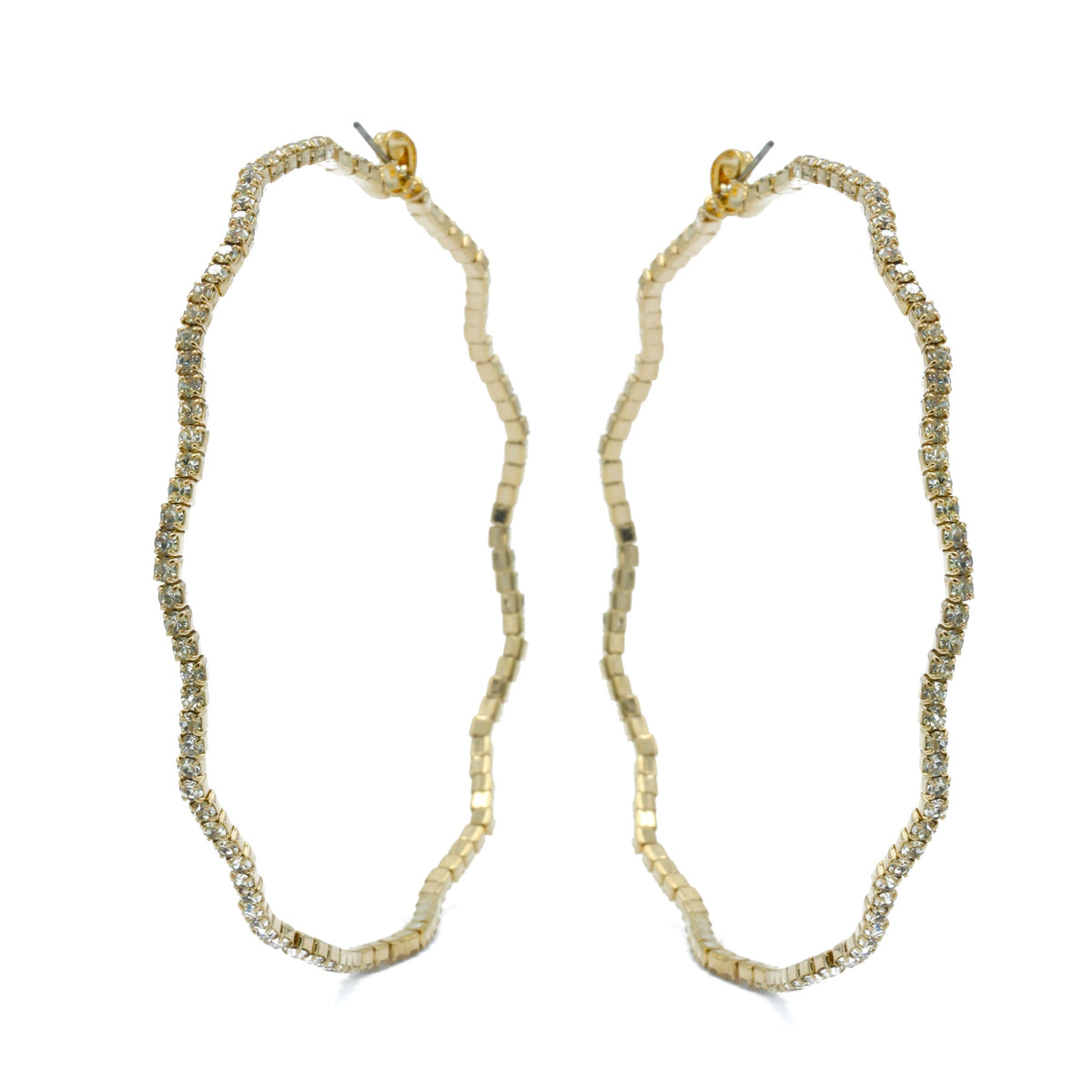 GOLD RHINESTONE HOOP EARRINGS 3