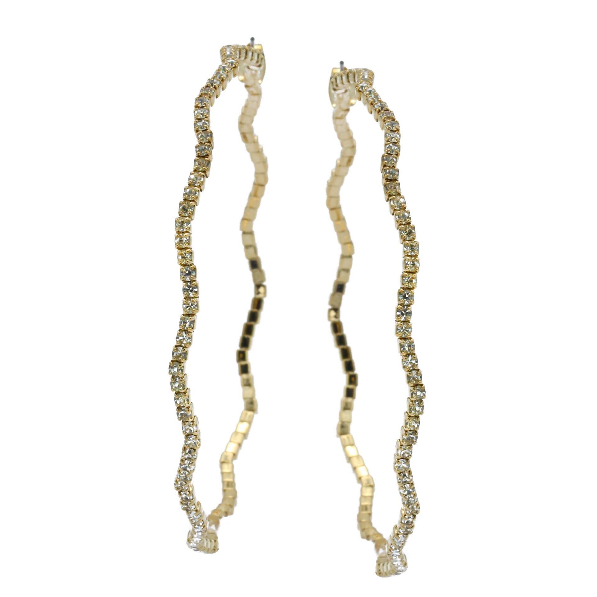 GOLD RHINESTONE HOOP EARRINGS 3