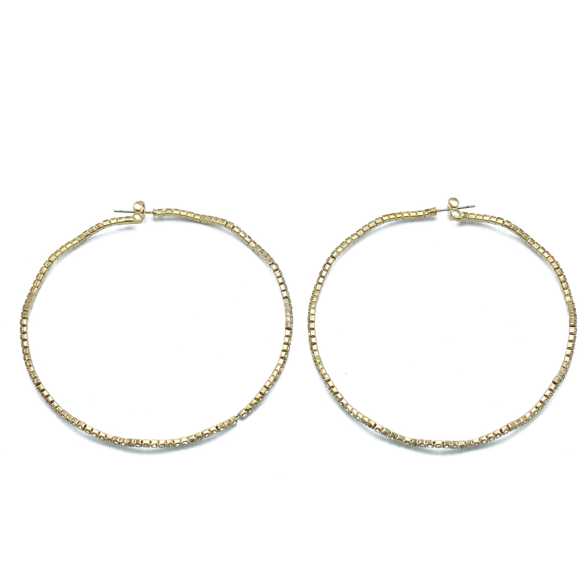 GOLD RHINESTONE HOOP EARRINGS 3