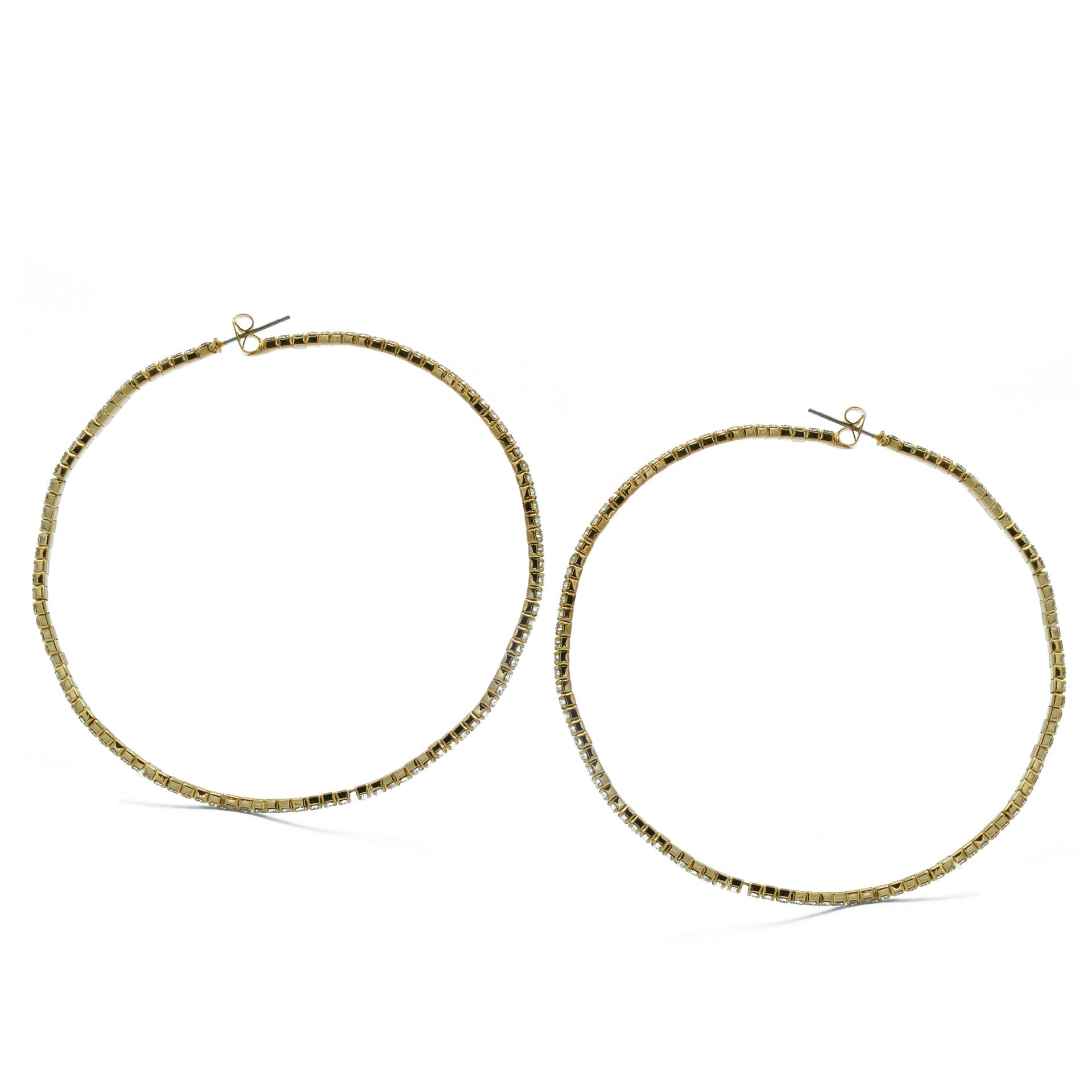 GOLD RHINESTONE HOOP EARRINGS 3