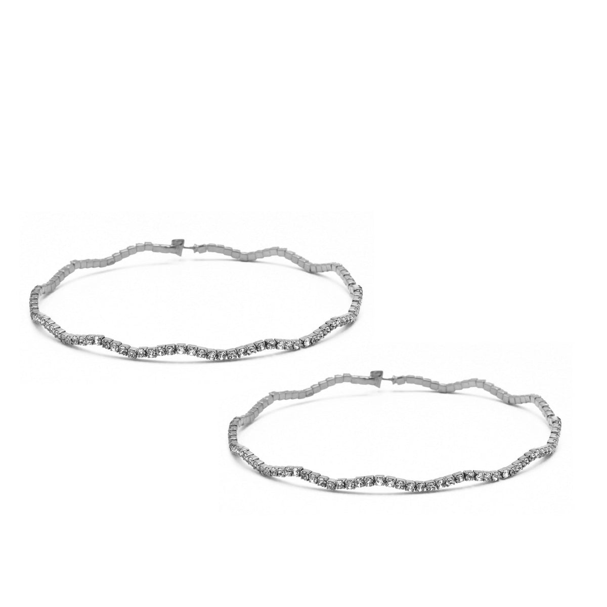 SILVER RHINESTONE HOOP EARRINGS 3