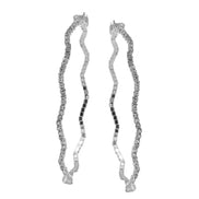 SILVER RHINESTONE HOOP EARRINGS 3