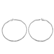 SILVER RHINESTONE HOOP EARRINGS 3