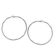 SILVER RHINESTONE HOOP EARRINGS 3