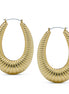 GOLD OVAL HOOP EARRINGS#HNE90616GD(SA16/LE15)