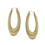GOLD OVAL HOOP EARRINGS#HNE90616GD(SA16/LE15)