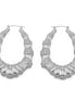 SILVER BAMBOO HOOP EARRINGS#HNE90617SL(GC16)