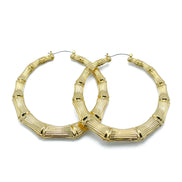 GOLD BAMOO HOOP EARRINGS#HNE90618GD(AC14/FG23)