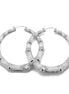 SILVER BAMBOO HOOP EARRINGS#HNE90618SL(AD14/FH24)