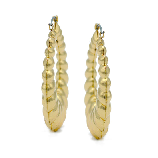 GOLD ROUND HOOP EARRINGS#HNE90619GD(SC11/LC13)