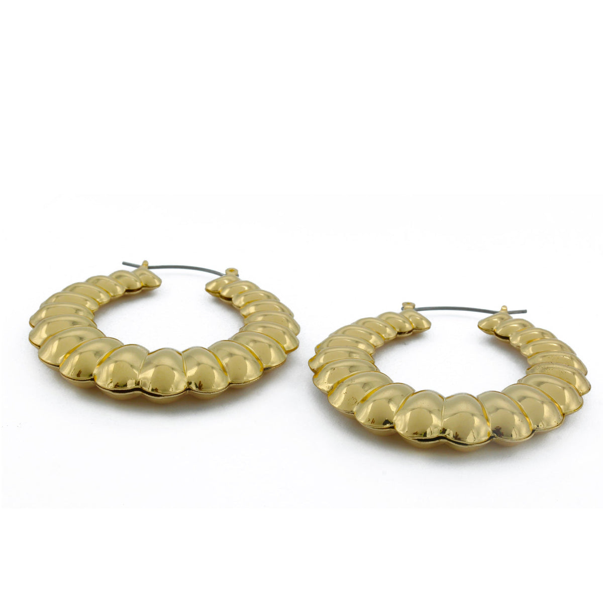 GOLD ROUND HOOP EARRINGS#HNE90619GD(SC11/LC13)
