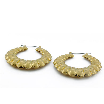 GOLD ROUND HOOP EARRINGS#HNE90619GD(SC11/LC13)