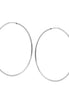 SILVER ROUND 3.25" INCH DIAMETER LARGE AND THIN ENDLESS HOOP EARRINGS#HNE90637RD(LG15)