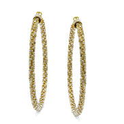 Gold Rhinestone Wrapped Hoop Earrings – 3
