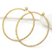 GOLD CRYSTAL RHINESTONE HOOP EARRINGS SET # HNE90639GC(ME5)