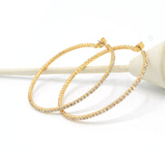 GOLD CRYSTAL RHINESTONE HOOP EARRINGS SET # HNE90639GC(ME5)